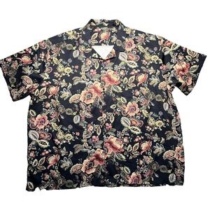 Saints Studio Shirt Mens 5XL Floral Paisley Short Sleeve Button Up Hawaiian EUC